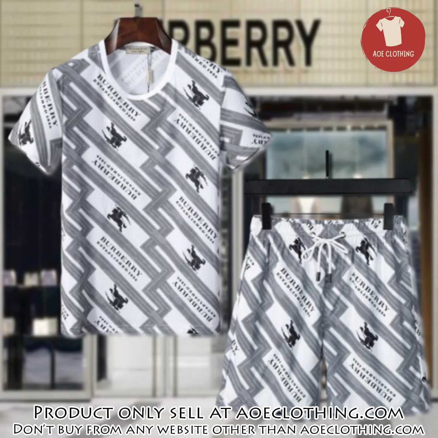 Burberry combo unisex tshirt & short limited luxury outfit cts1037 aoe1814967